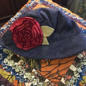 Embellished denim bucket hat NWOT